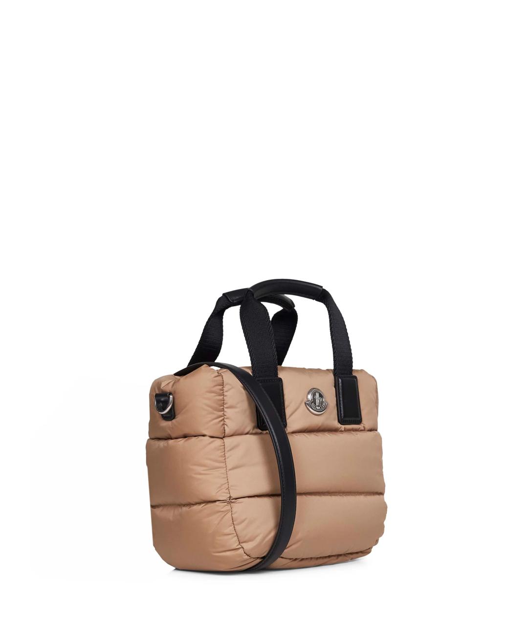 MONCLER Бежевая тканевая сумка тоут, фото 2