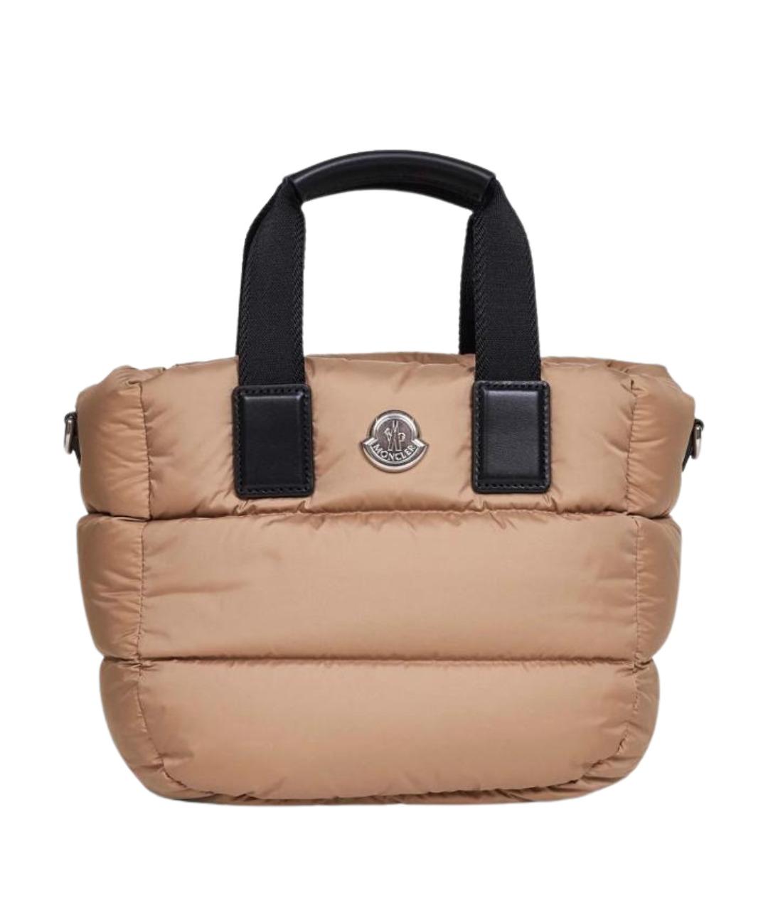 MONCLER Бежевая тканевая сумка тоут, фото 1