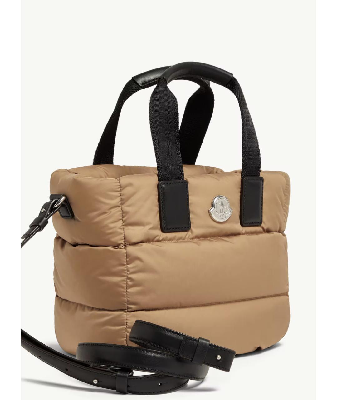 MONCLER Бежевая тканевая сумка тоут, фото 5