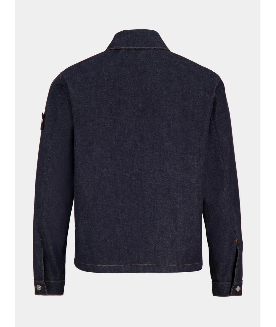 STONE ISLAND Темно-синяя деним куртка, фото 2