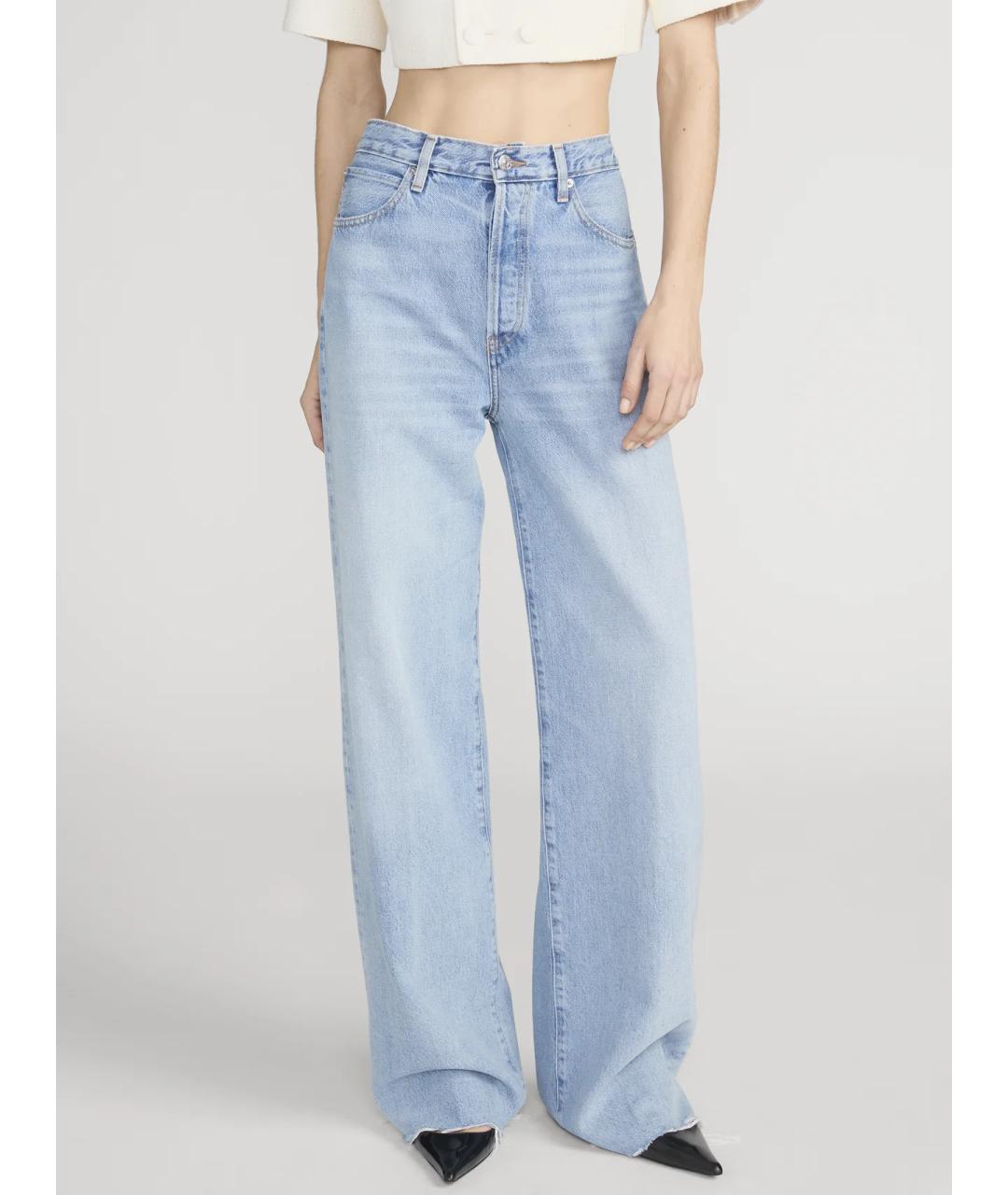 FRAME Голубые хлопковые прямые джинсы, фото 2