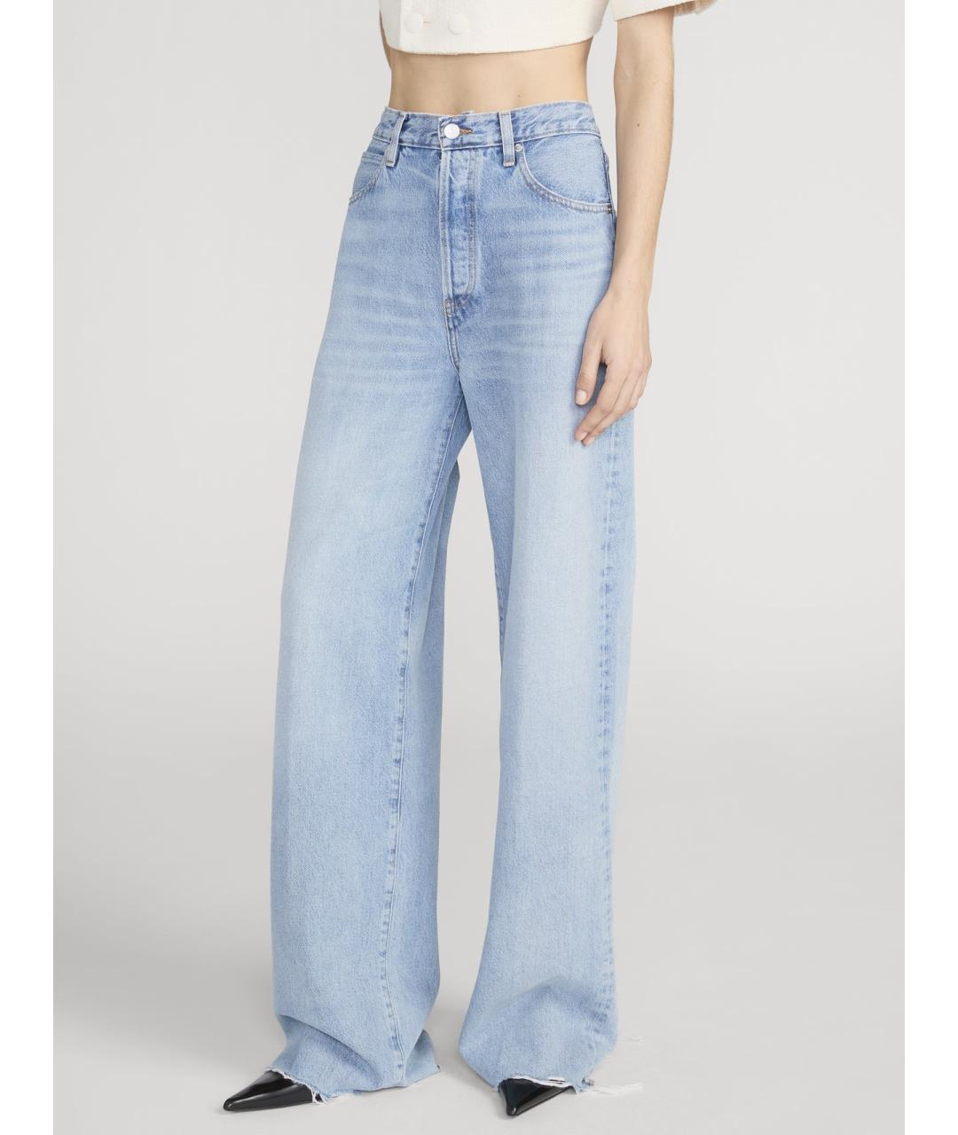 FRAME Голубые хлопковые прямые джинсы, фото 3