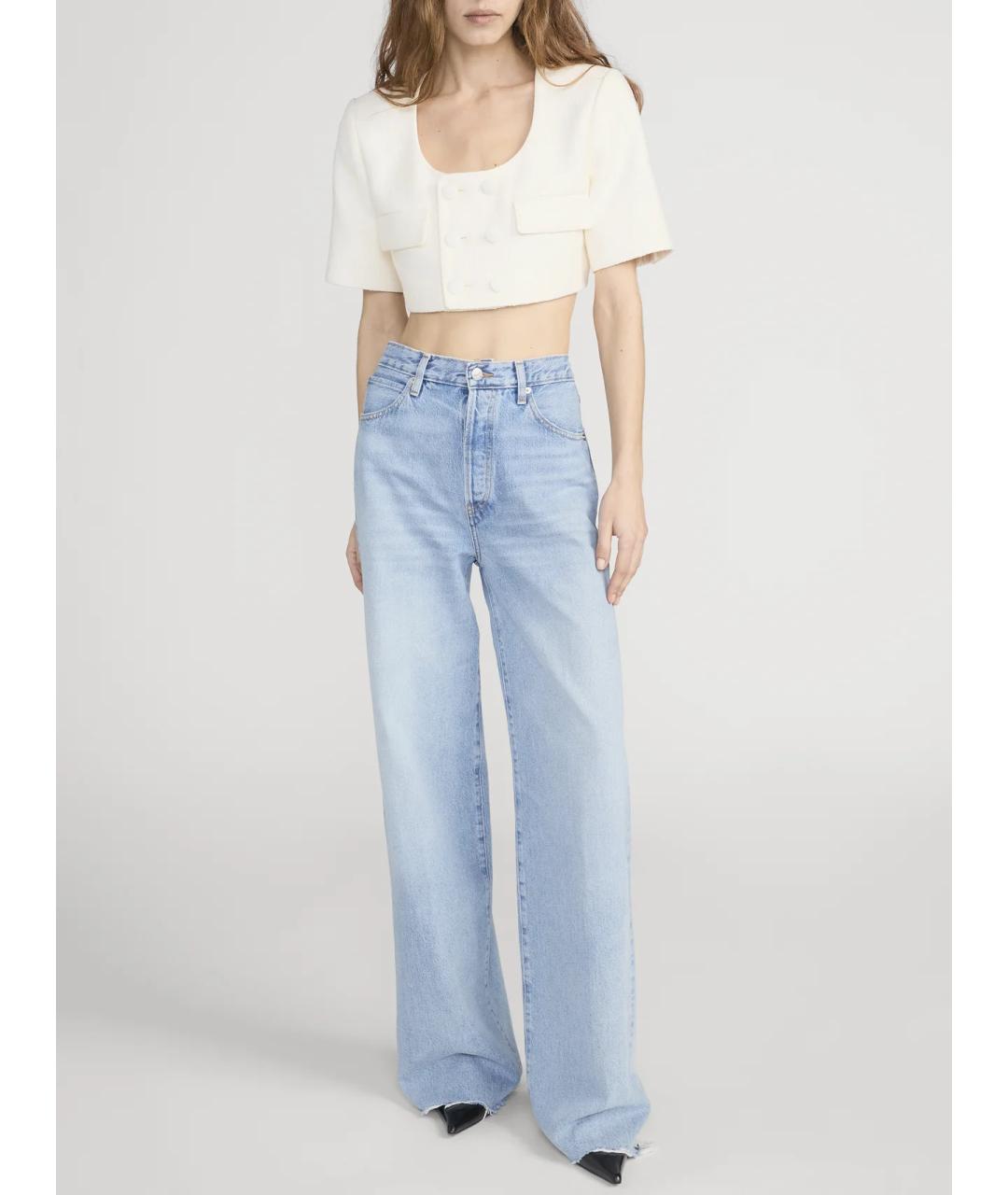 FRAME Голубые хлопковые прямые джинсы, фото 5