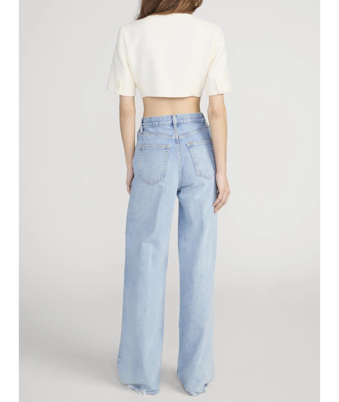 FRAME Голубые хлопковые прямые джинсы, фото 4