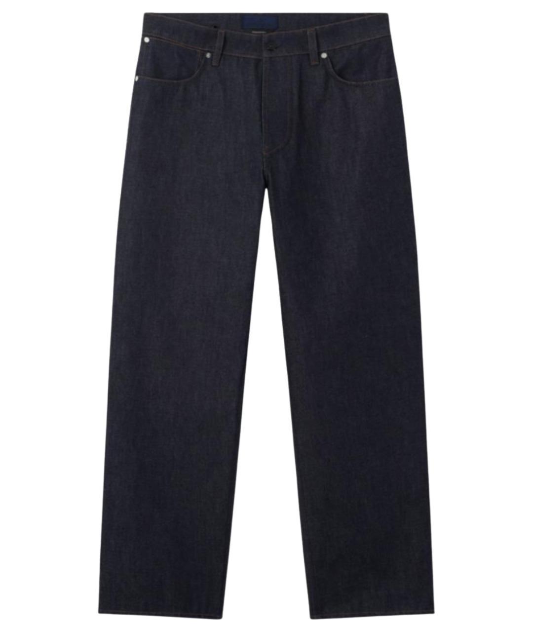 STONE ISLAND Темно-синие хлопковые прямые джинсы, фото 1