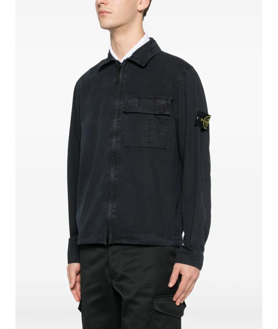 STONE ISLAND Черная хлопковая куртка, фото 3