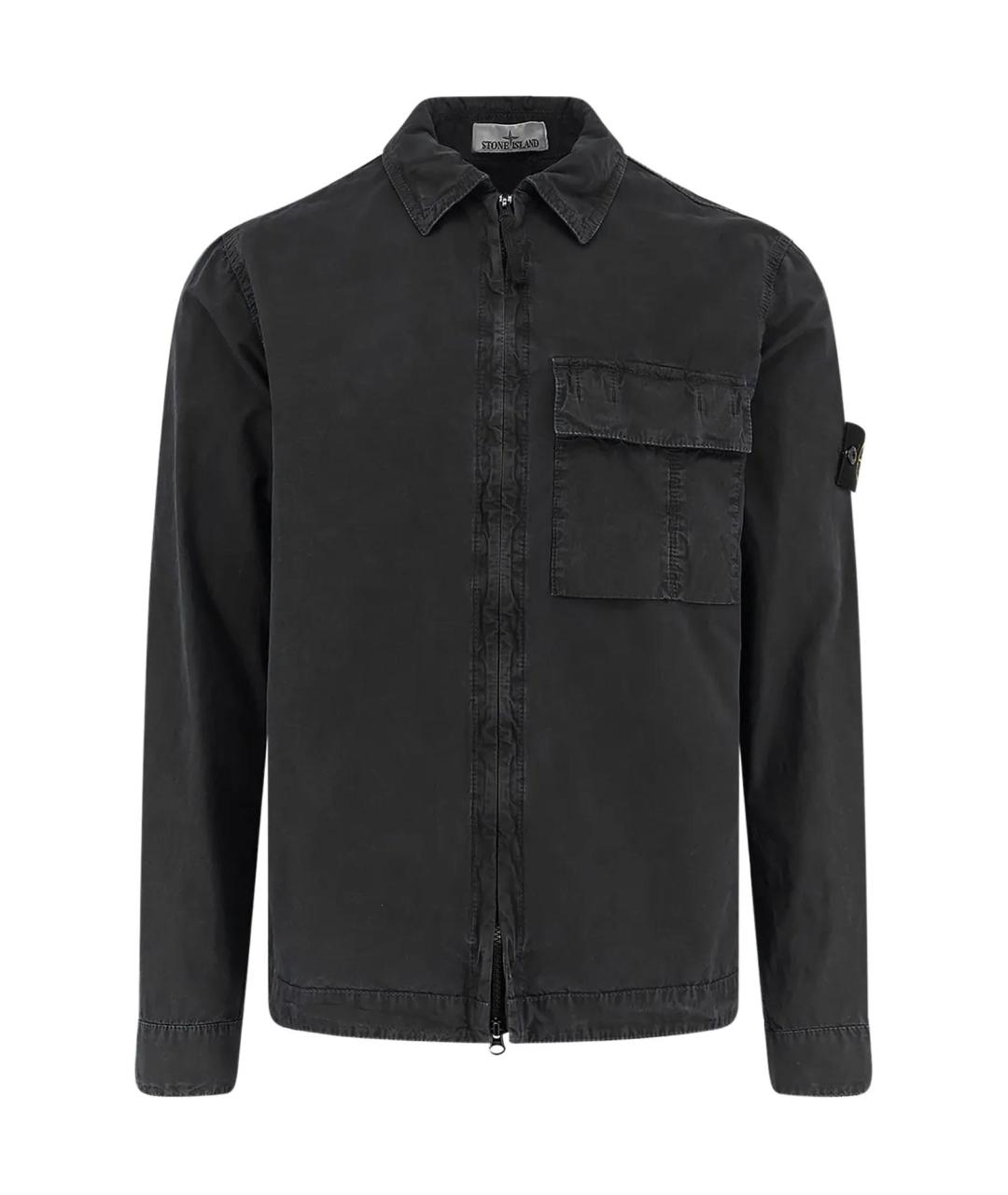 STONE ISLAND Черная хлопковая куртка, фото 1