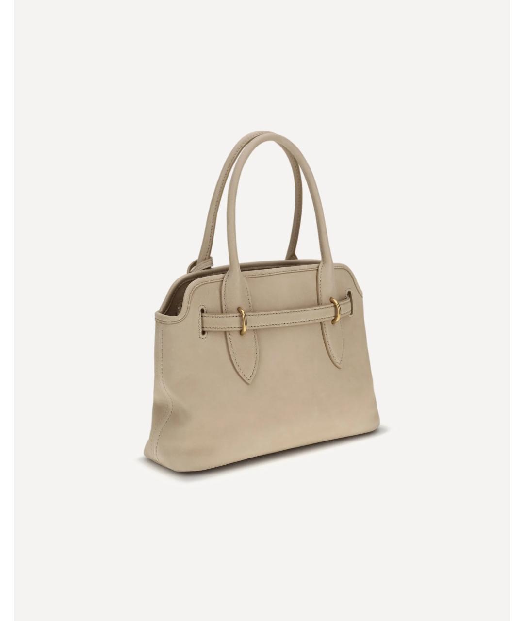 MIU MIU Бежевая кожаная сумка через плечо, фото 3