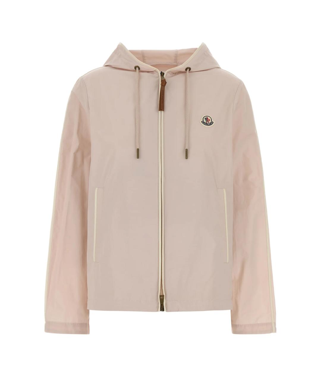 MONCLER Розовая полиэстеровая куртка, фото 1