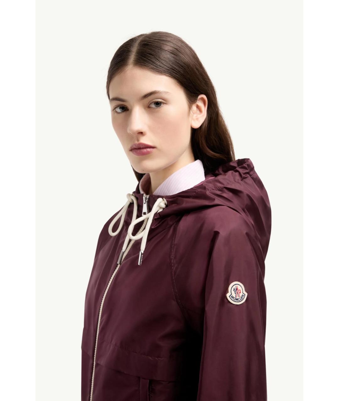 MONCLER Бордовая полиамидовая куртка, фото 3