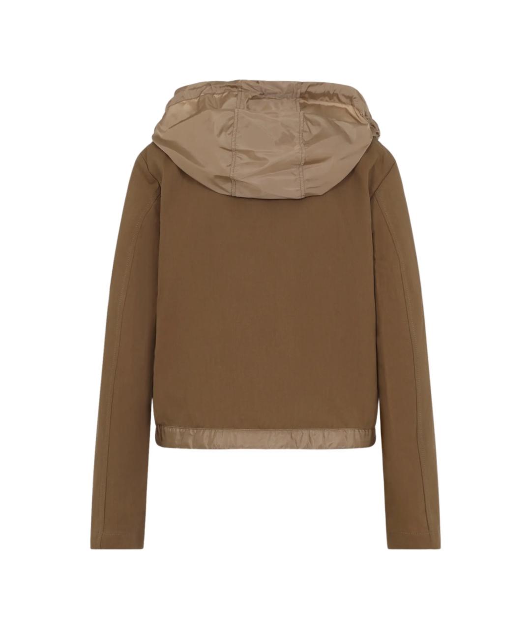 MONCLER Коричневая хлопковая куртка, фото 4