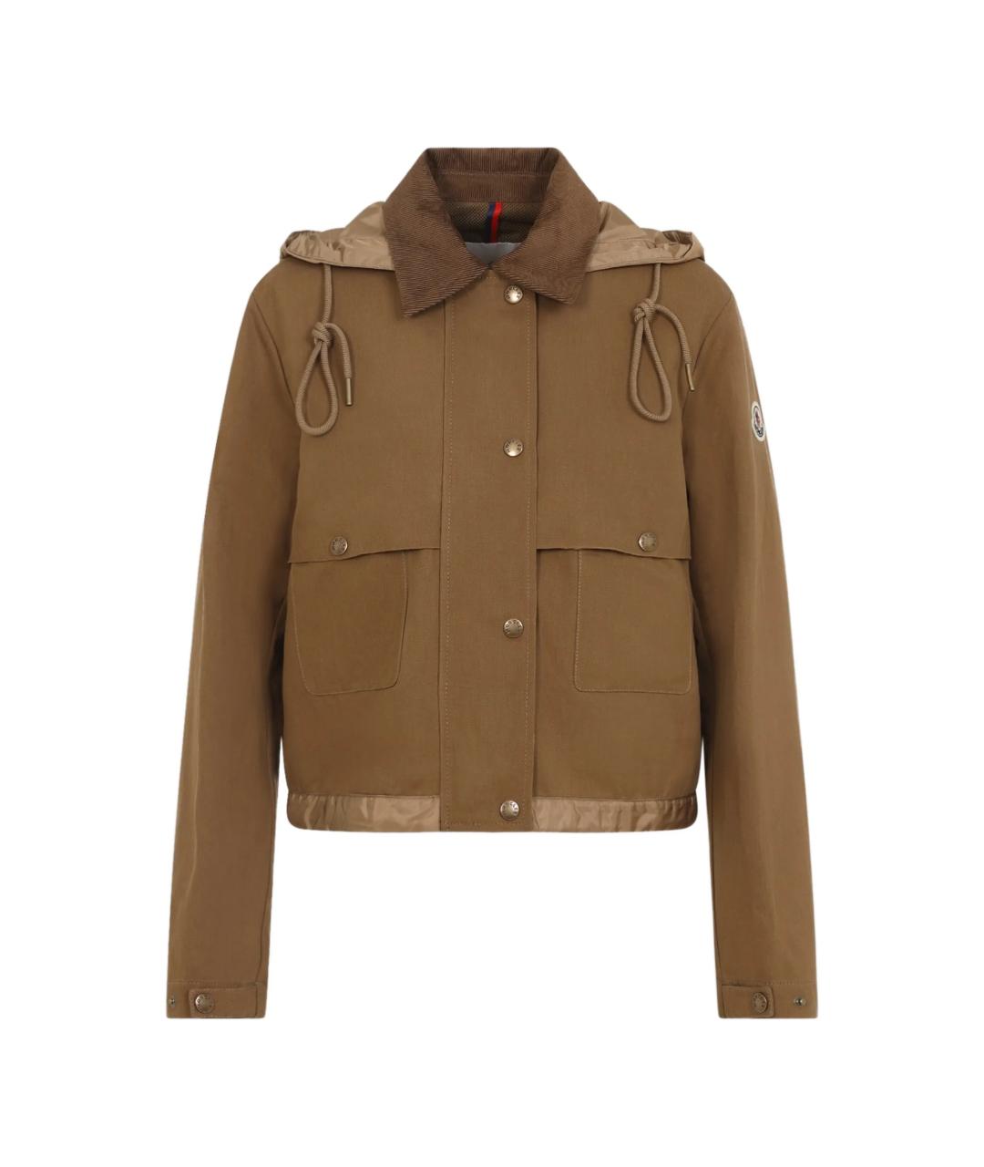 MONCLER Коричневая хлопковая куртка, фото 1