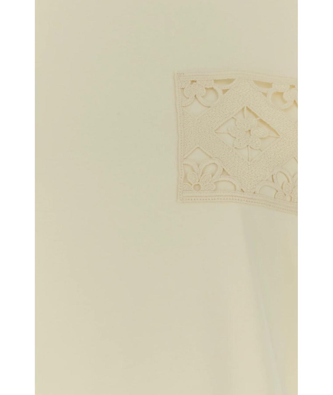 MONCLER Бежевая хлопковая футболка, фото 3