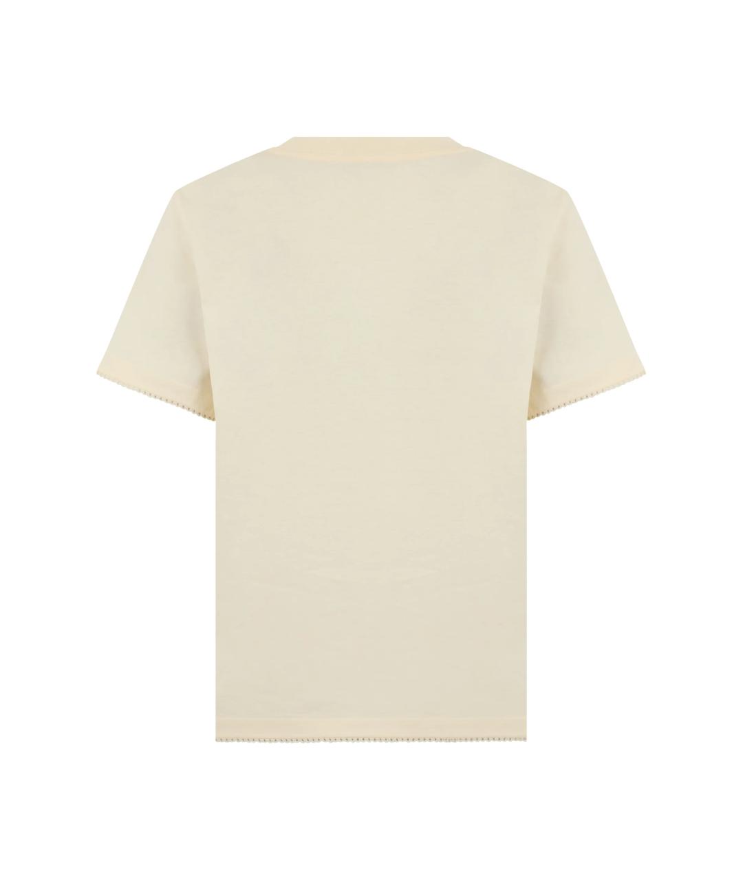 MONCLER Бежевая хлопковая футболка, фото 2