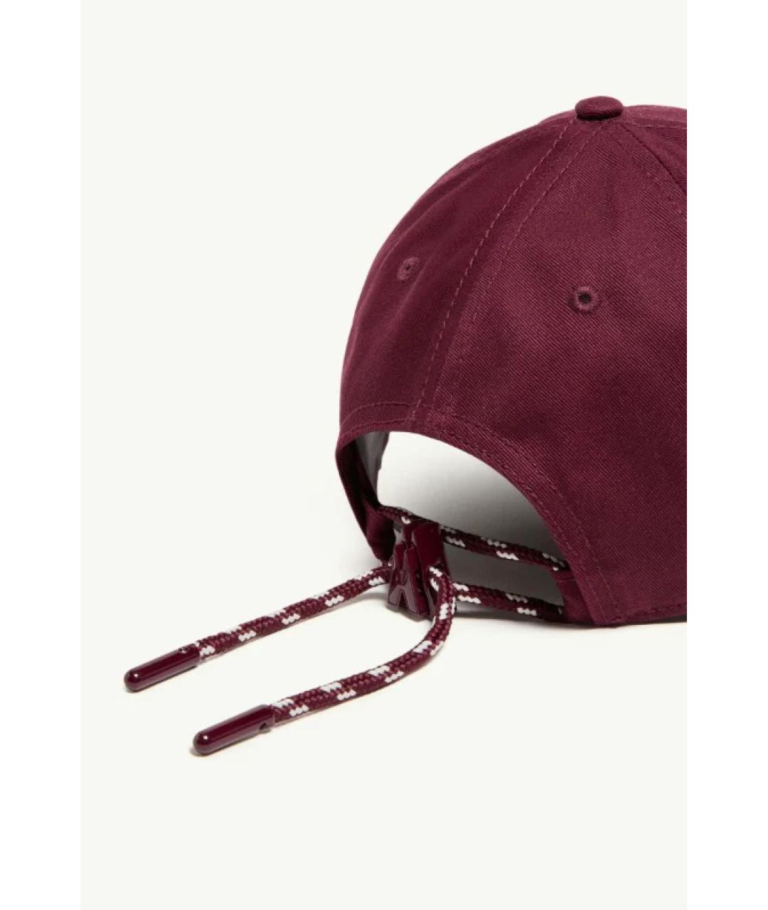 MONCLER Бордовая хлопковая кепка, фото 2