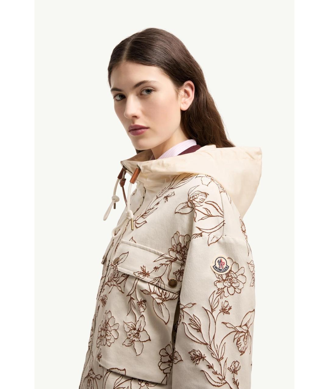 MONCLER Бежевая ацетатная куртка, фото 3
