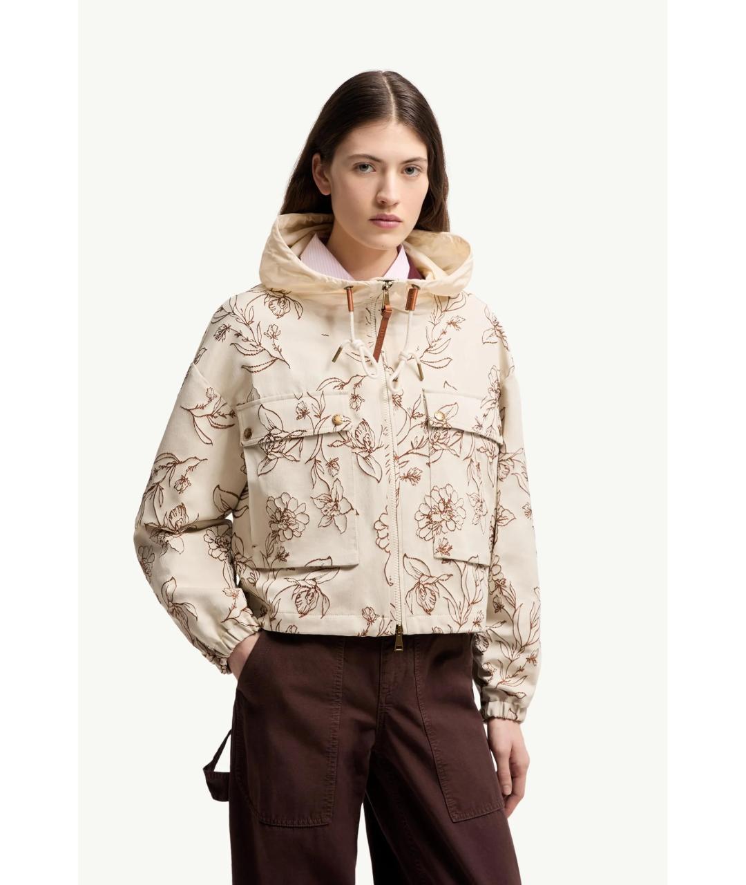 MONCLER Бежевая ацетатная куртка, фото 2