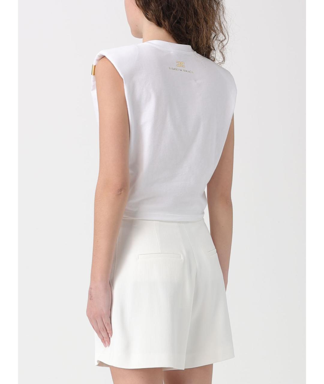 ELISABETTA FRANCHI Белая хлопковая майка, фото 2