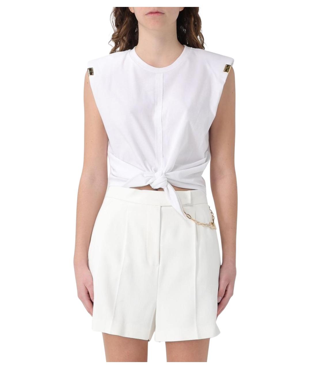 ELISABETTA FRANCHI Белая хлопковая майка, фото 1