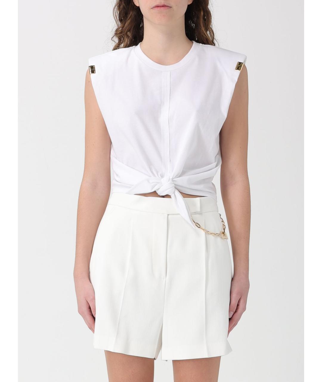 ELISABETTA FRANCHI Белая хлопковая майка, фото 4