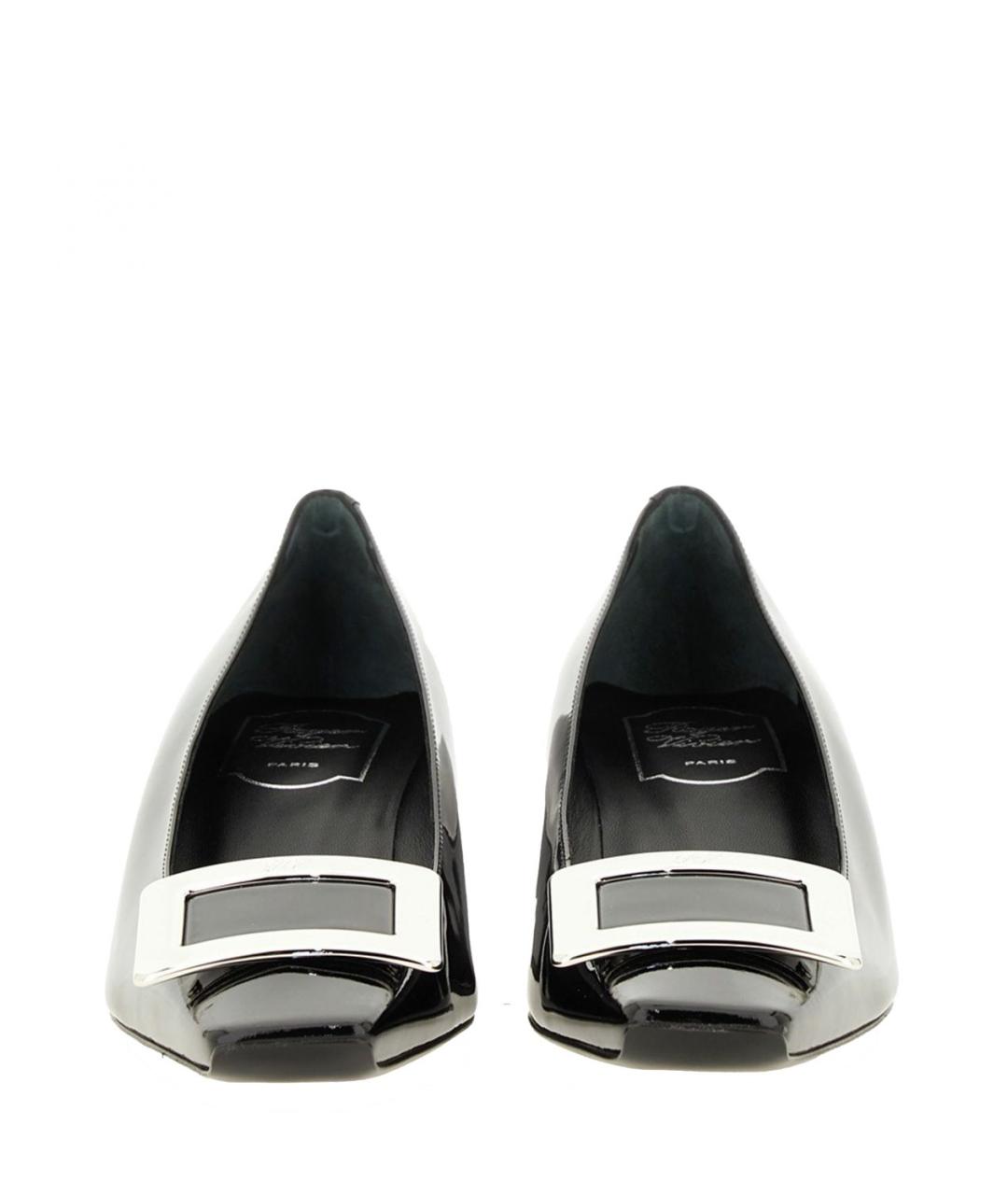 ROGER VIVIER Черные кожаные туфли, фото 4