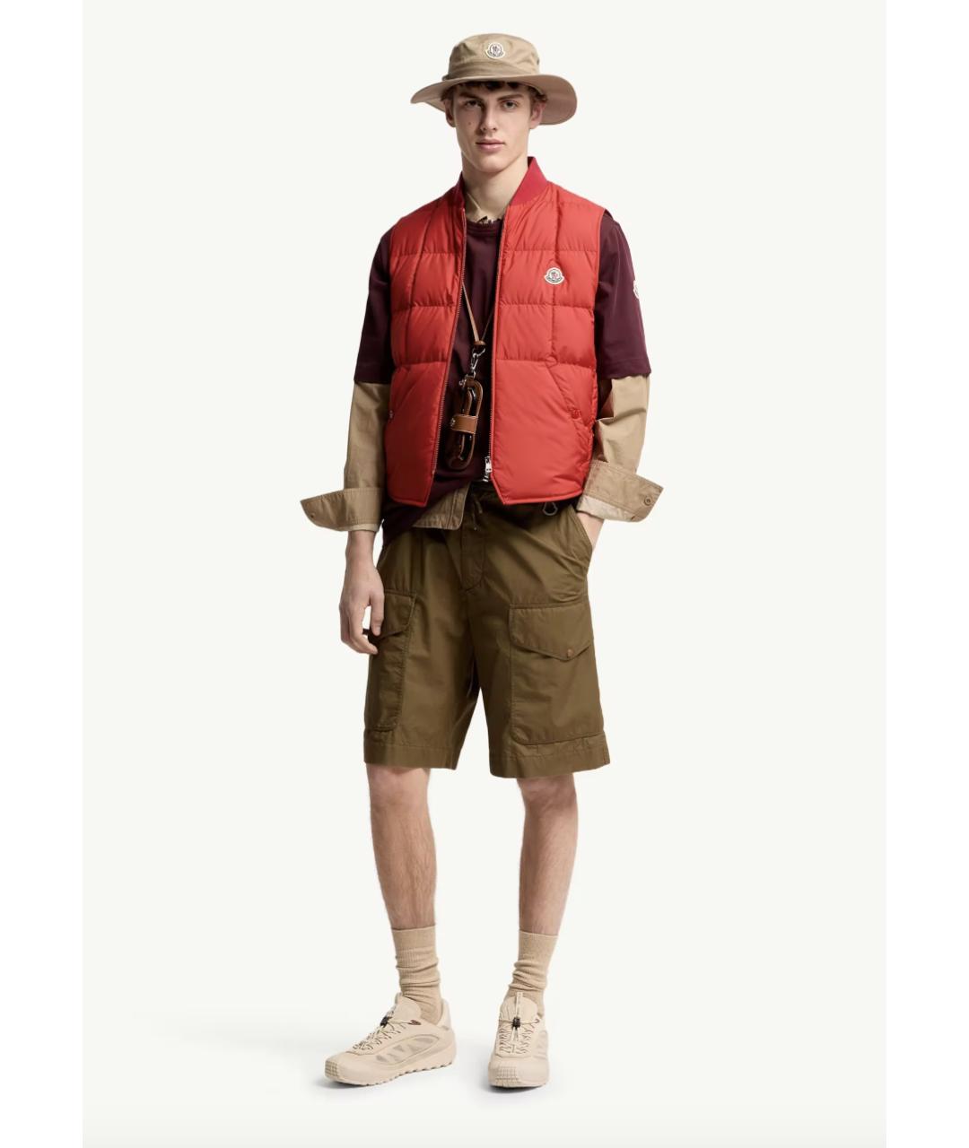 MONCLER Красный полиэстеровый жилет, фото 2