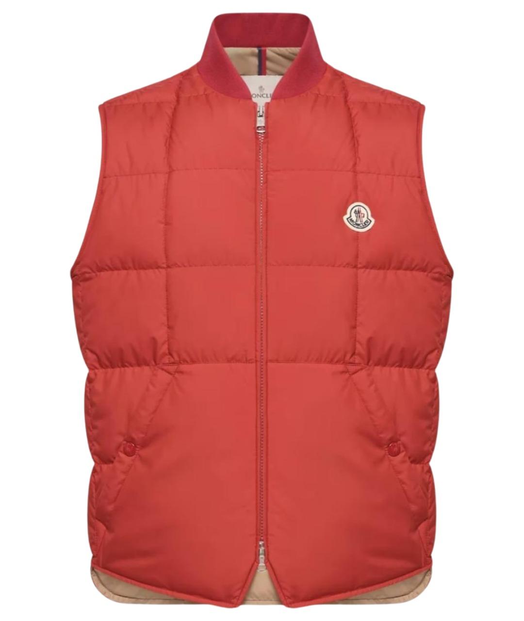 MONCLER Красный полиэстеровый жилет, фото 1