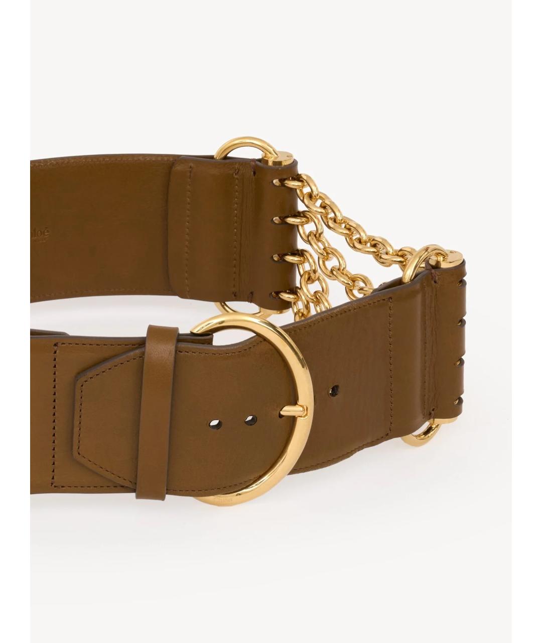 CHLOE Хаки кожаный ремень, фото 5