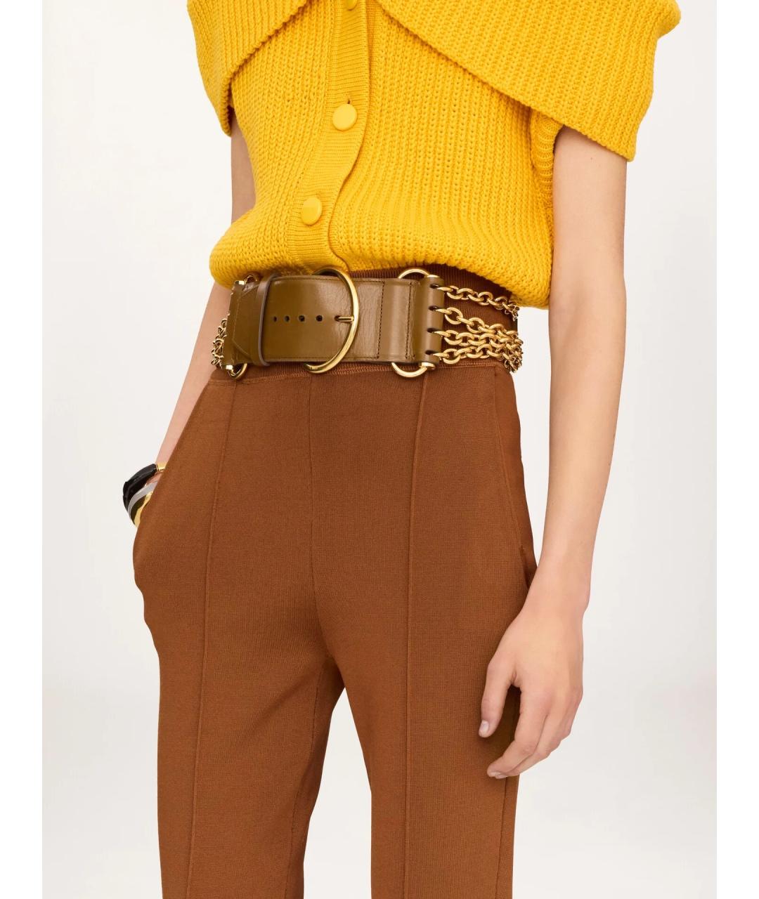 CHLOE Хаки кожаный ремень, фото 4