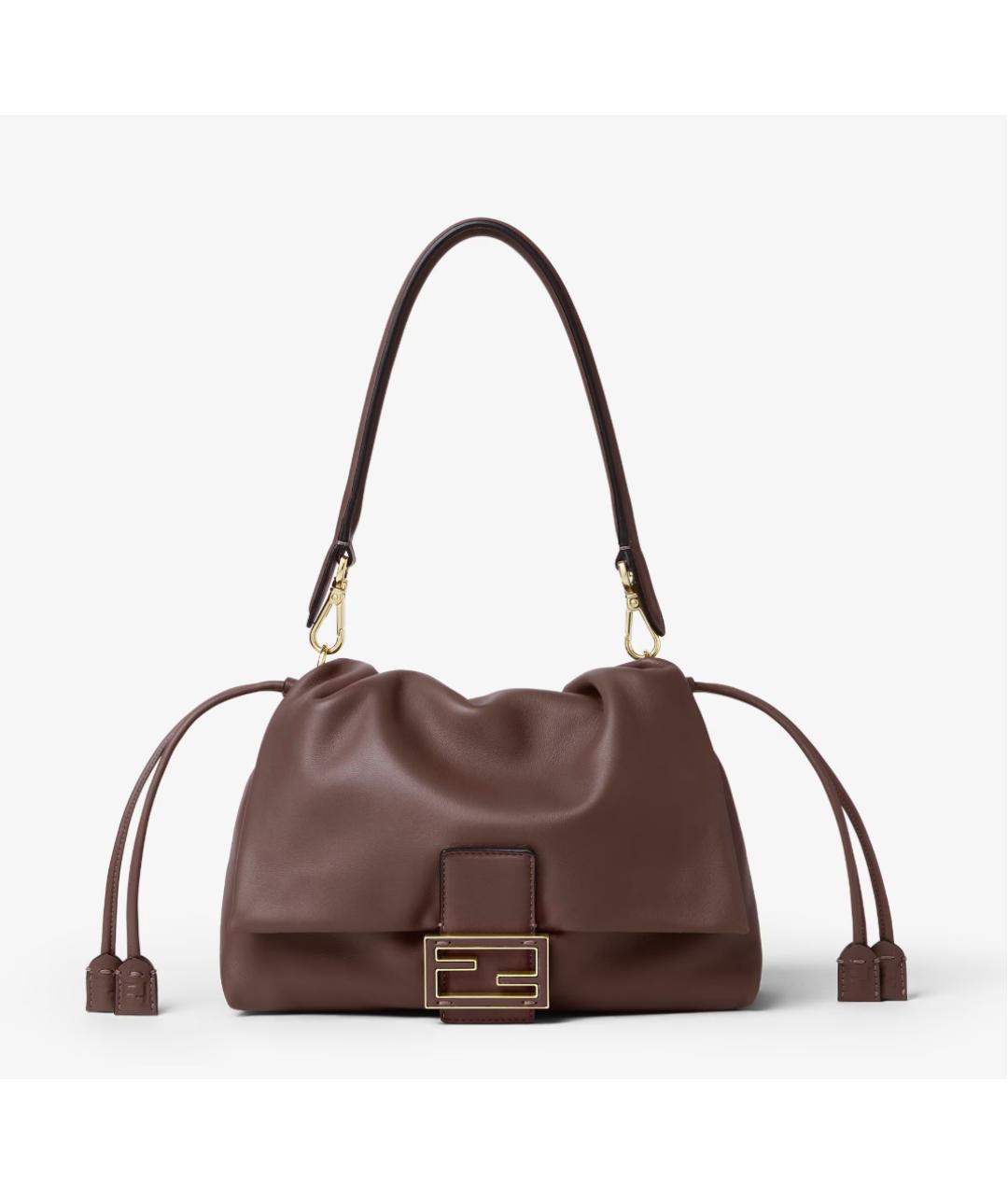 FENDI Коричневая кожаная сумка через плечо, фото 6