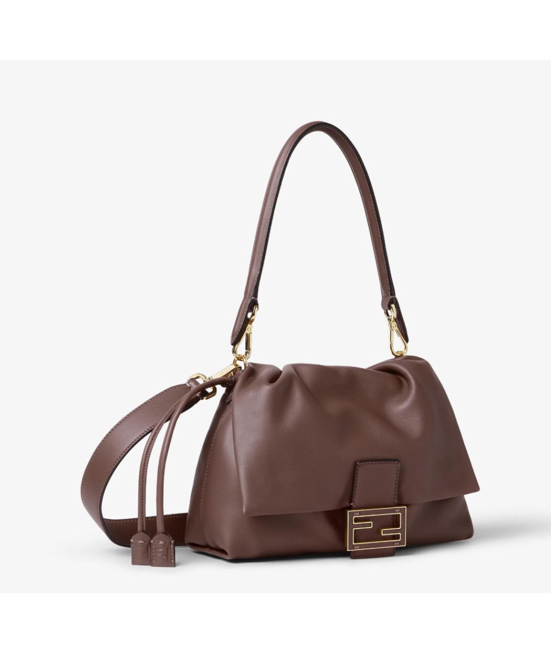 FENDI Коричневая кожаная сумка через плечо, фото 5
