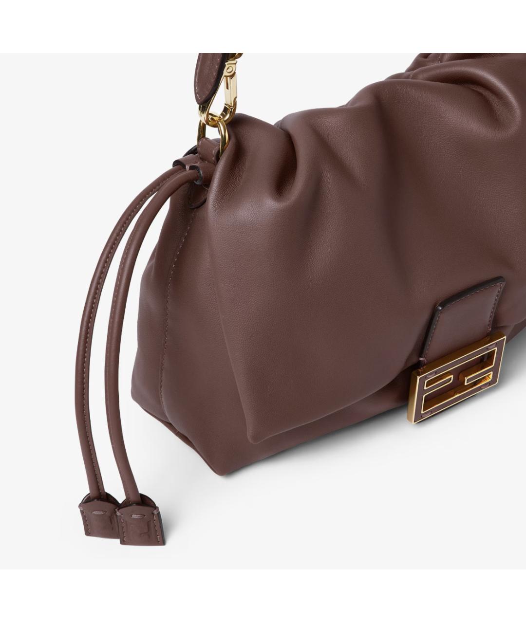 FENDI Коричневая кожаная сумка через плечо, фото 2