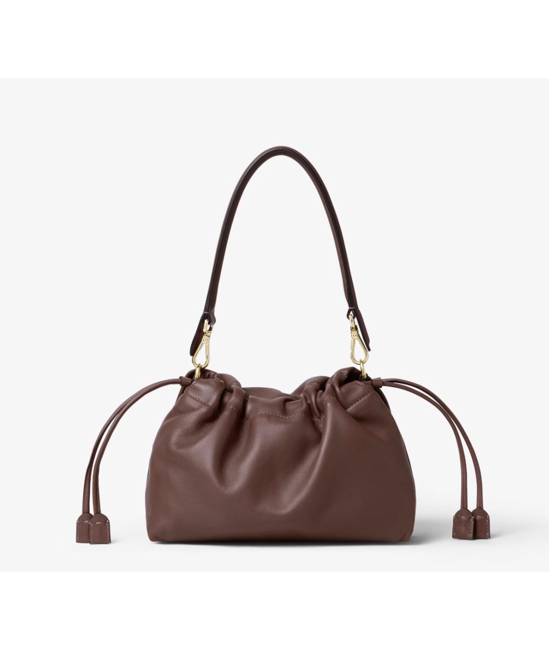 FENDI Коричневая кожаная сумка через плечо, фото 4