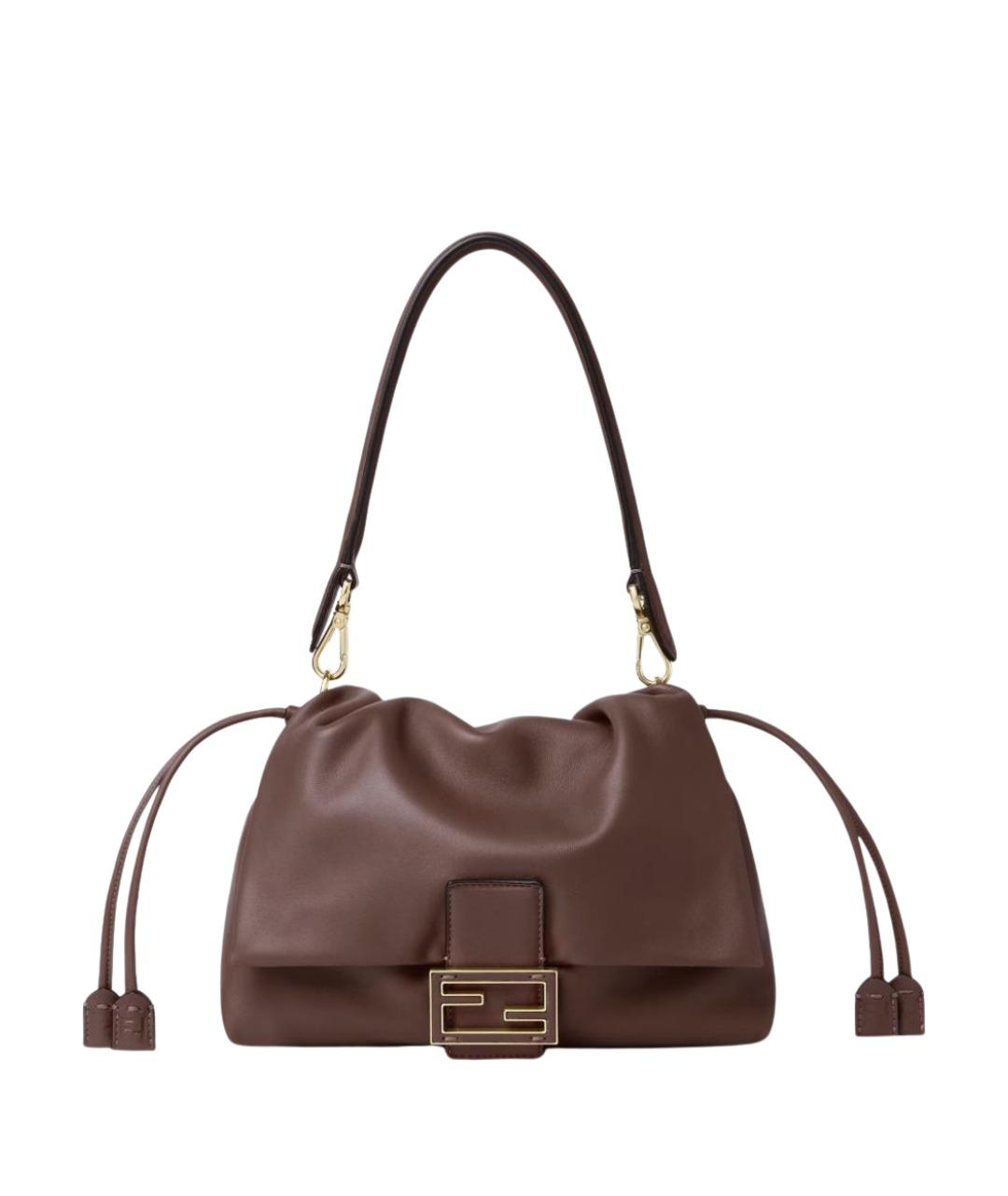 FENDI Коричневая кожаная сумка через плечо, фото 1