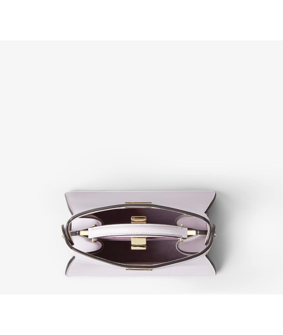 FENDI Фиолетовая кожаная сумка с короткими ручками, фото 5