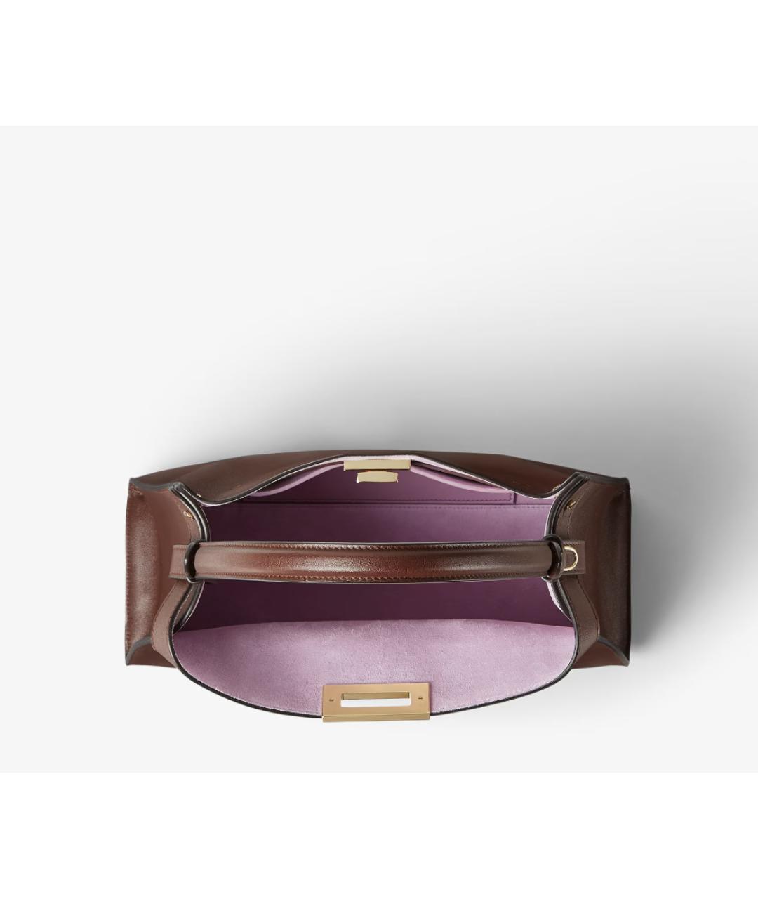 FENDI Коричневая кожаная сумка через плечо, фото 6