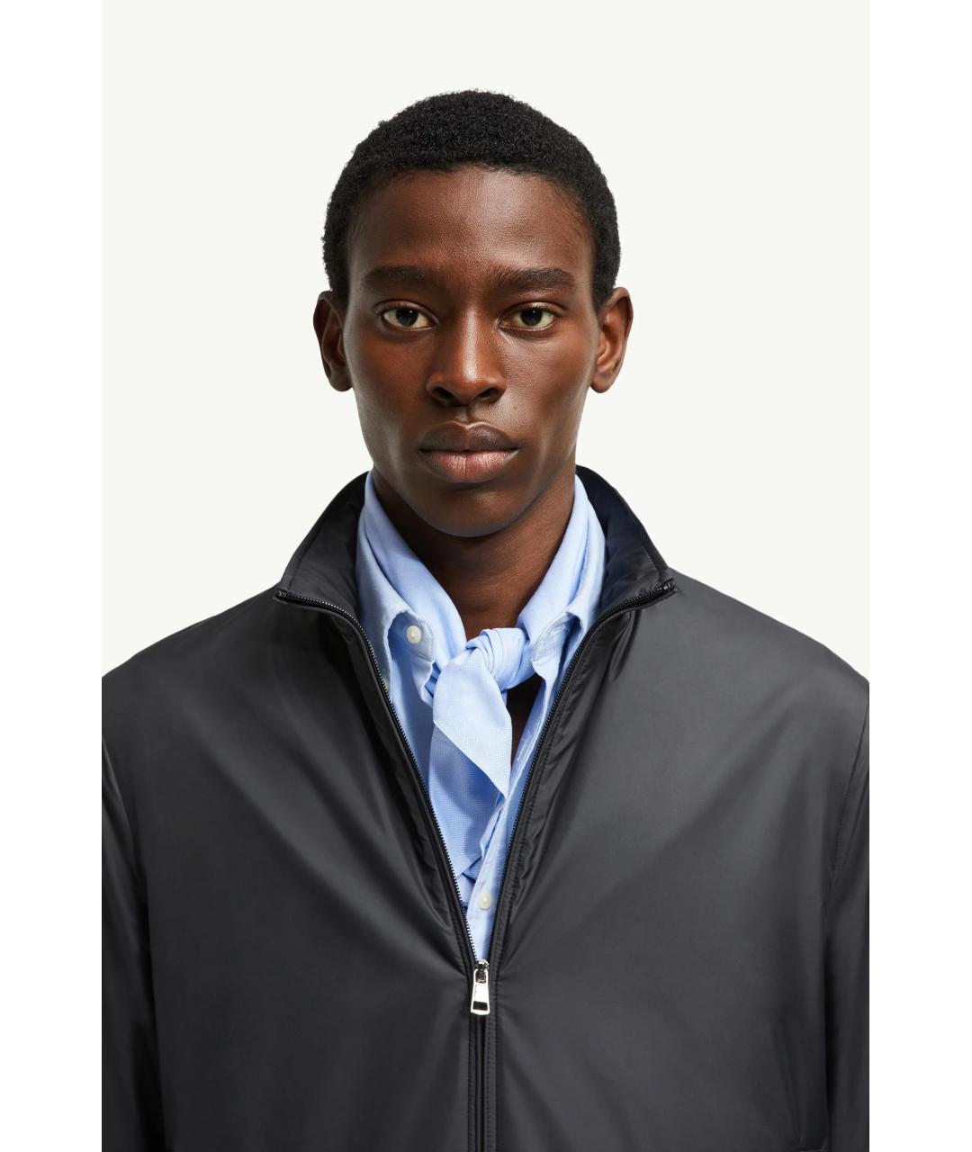 MONCLER Черная полиэстеровая куртка, фото 2