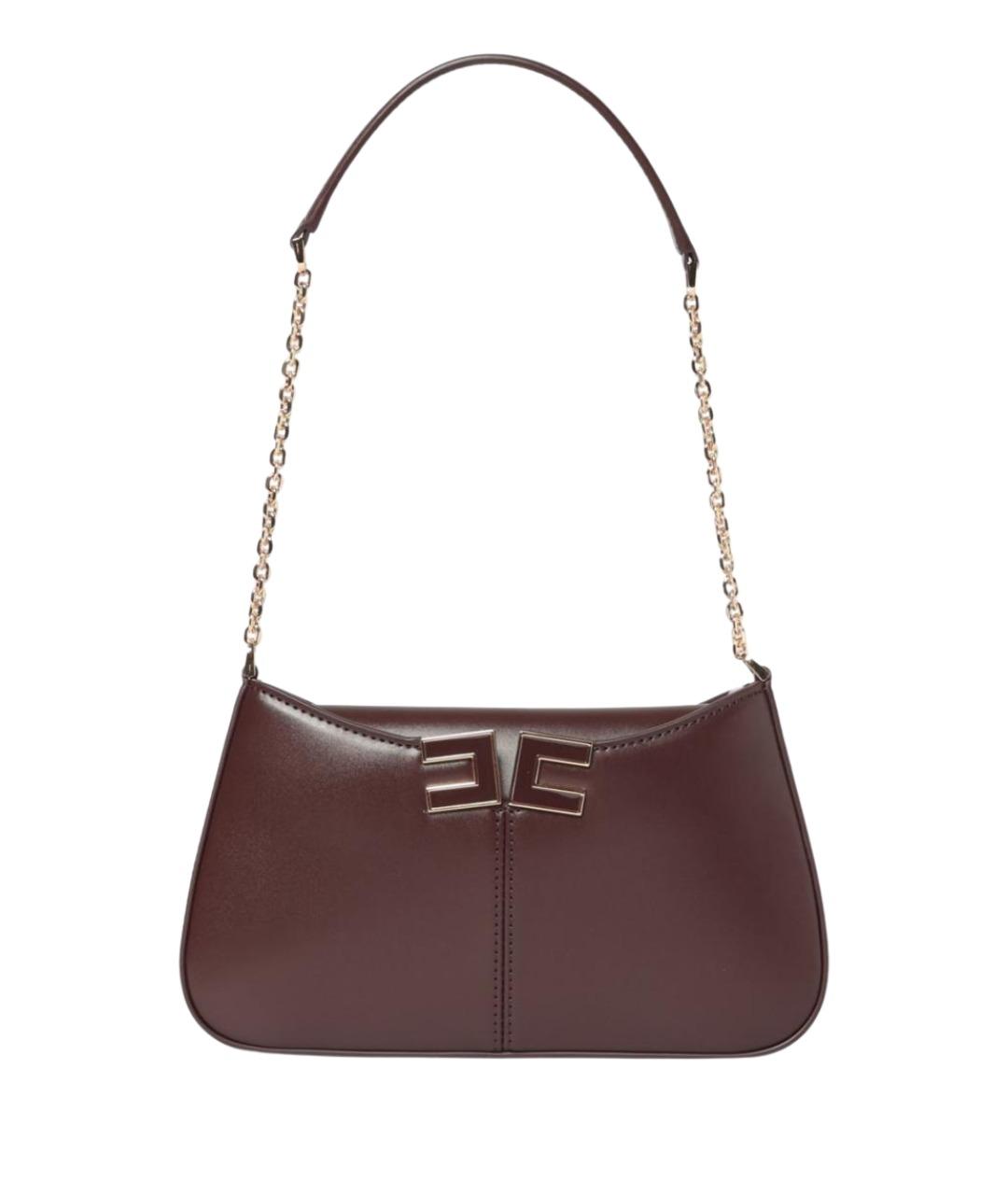 ELISABETTA FRANCHI Коричневая синтетическая сумка через плечо, фото 1