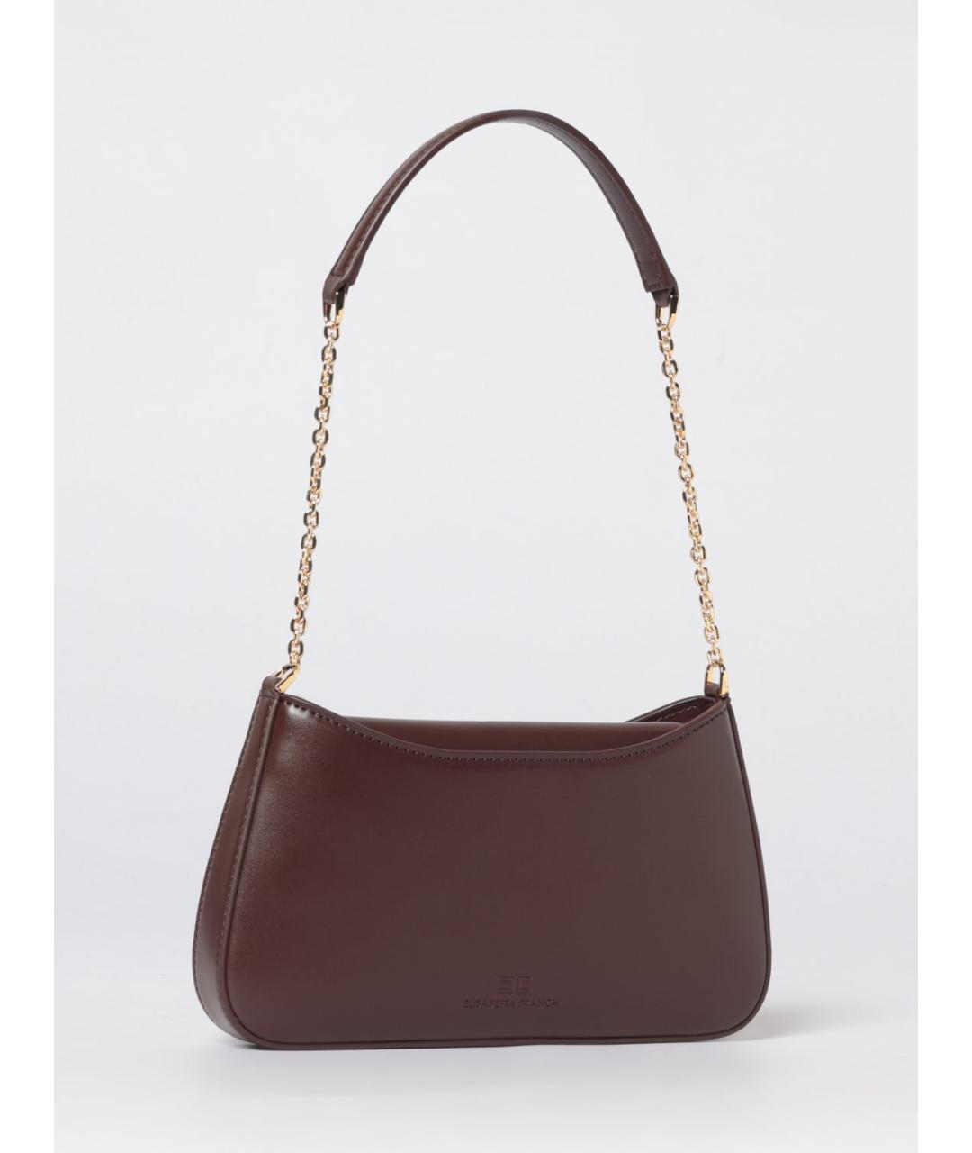 ELISABETTA FRANCHI Коричневая синтетическая сумка через плечо, фото 2