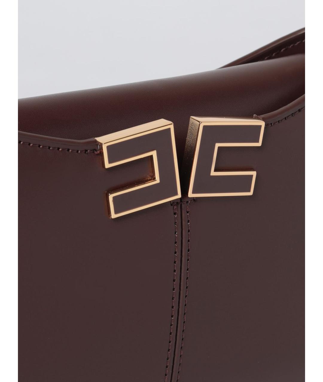 ELISABETTA FRANCHI Коричневая синтетическая сумка через плечо, фото 3