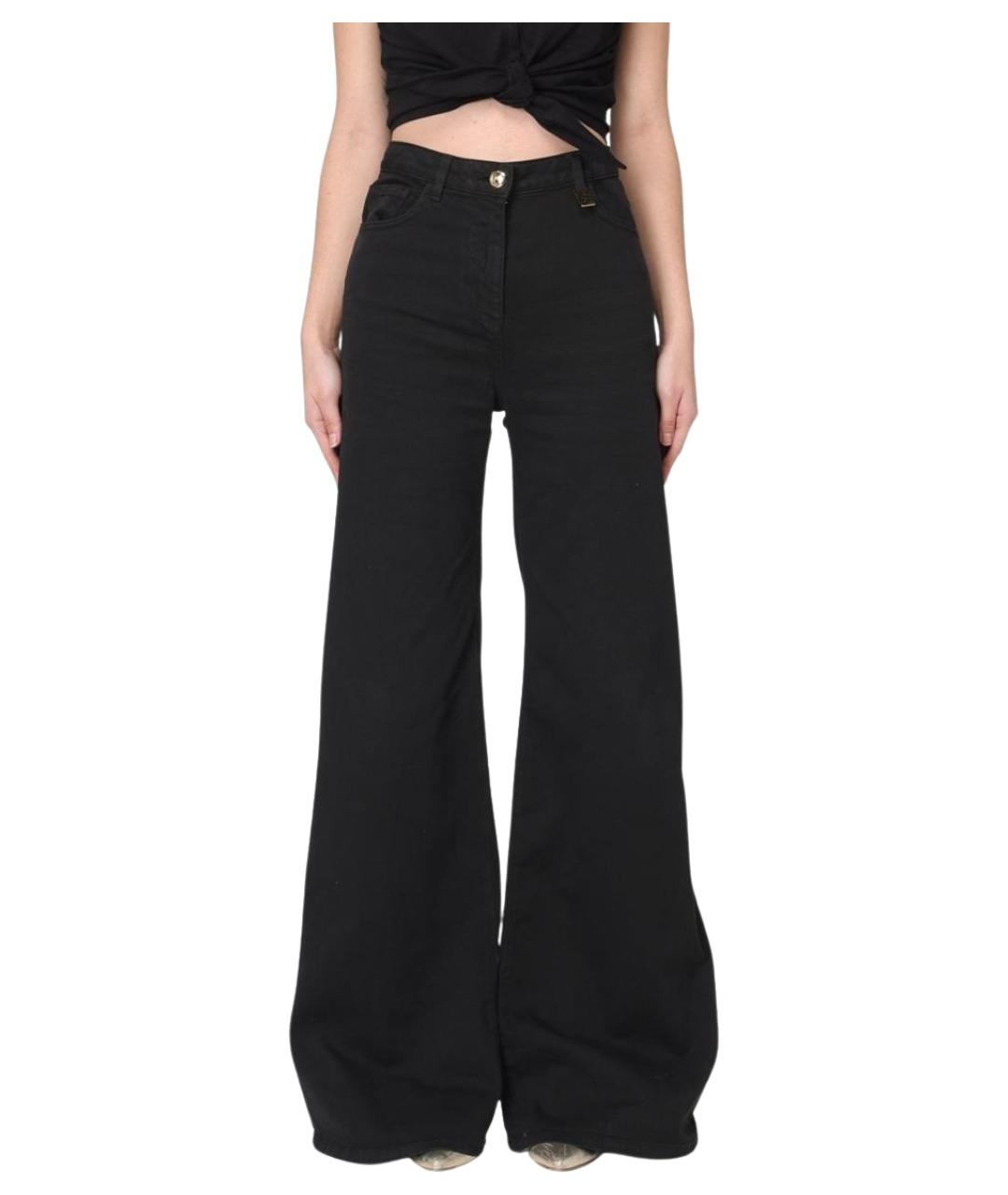 ELISABETTA FRANCHI Черные хлопковые прямые джинсы, фото 1