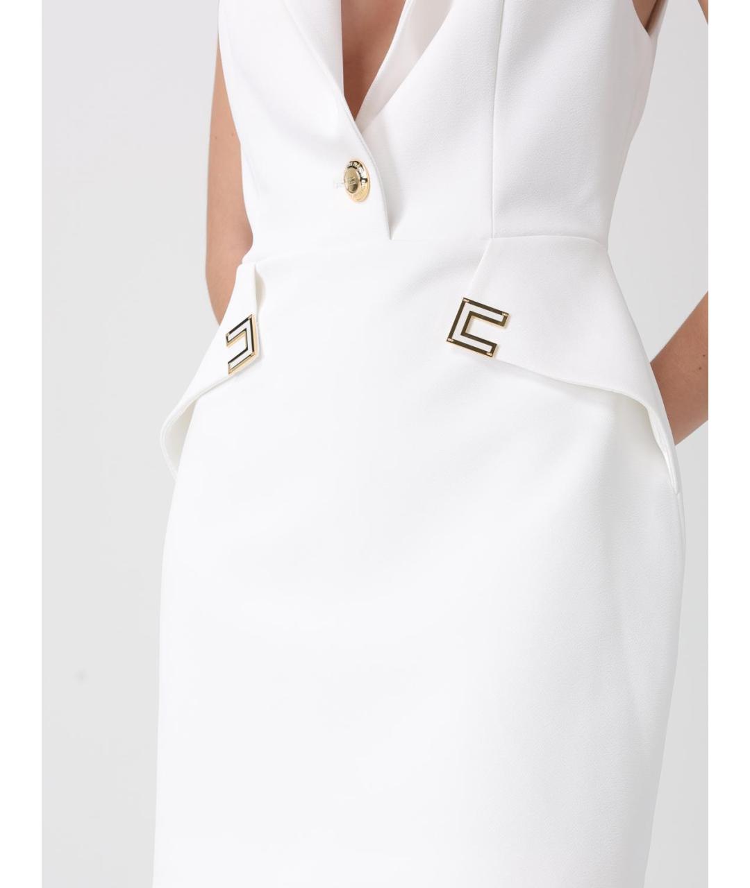 ELISABETTA FRANCHI Белое полиамидовое повседневное платье, фото 3