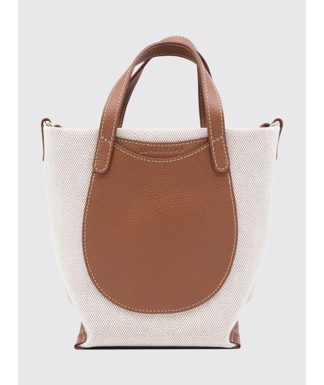 LONGCHAMP Бежевая тканевая сумка тоут, фото 4