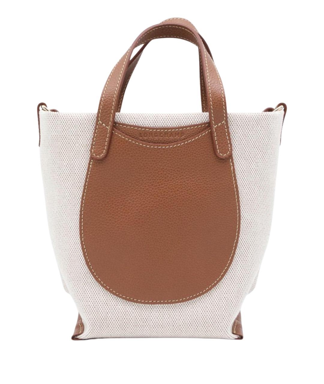LONGCHAMP Бежевая тканевая сумка тоут, фото 1
