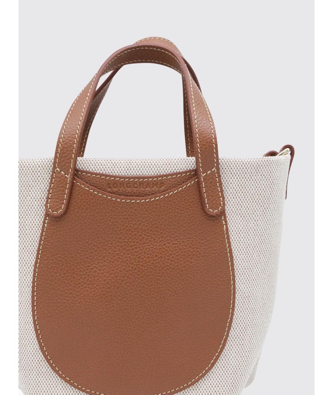 LONGCHAMP Бежевая тканевая сумка тоут, фото 3