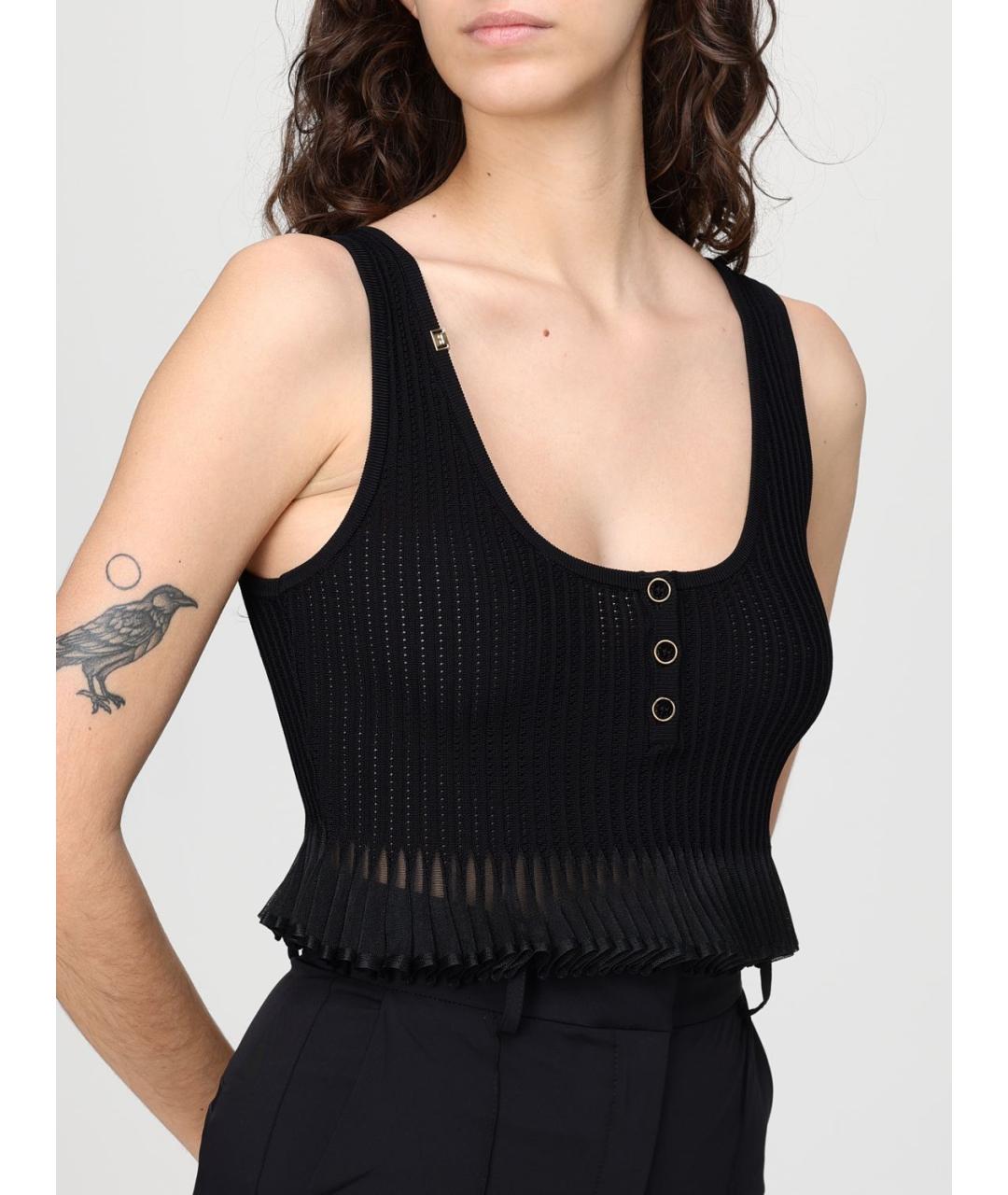 ELISABETTA FRANCHI Черная майка, фото 3