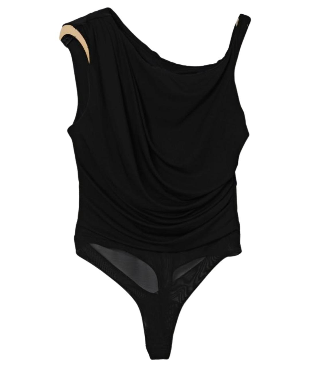 ELISABETTA FRANCHI Черное полиэстеровое боди, фото 1