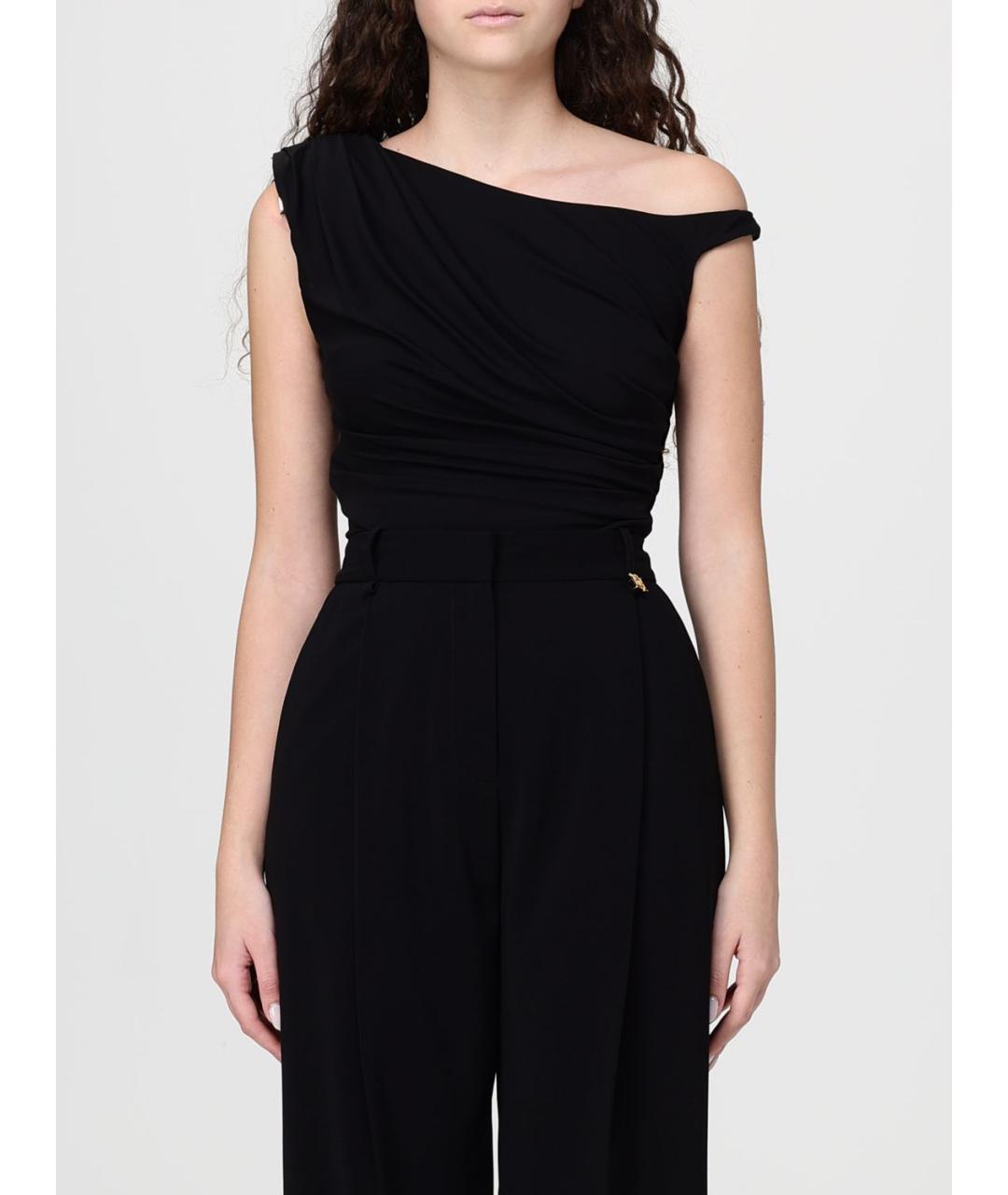 ELISABETTA FRANCHI Черное полиэстеровое боди, фото 2