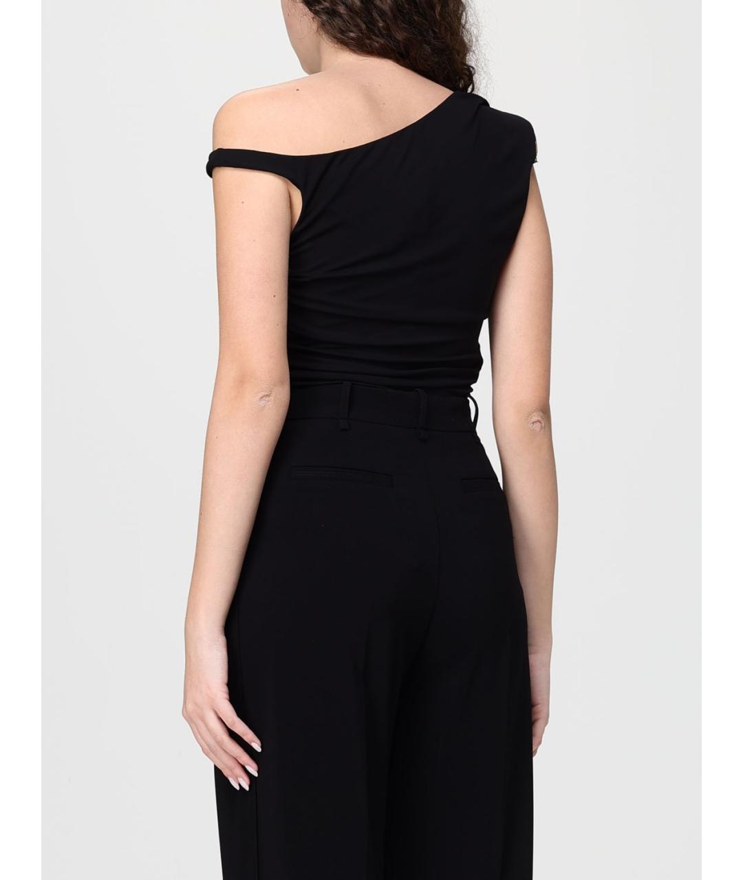 ELISABETTA FRANCHI Черное полиэстеровое боди, фото 3