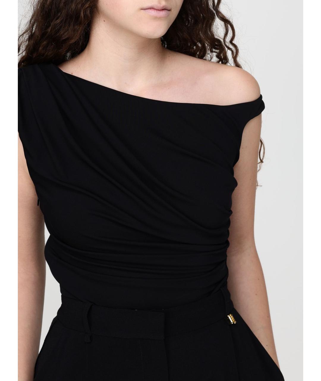 ELISABETTA FRANCHI Черное полиэстеровое боди, фото 4